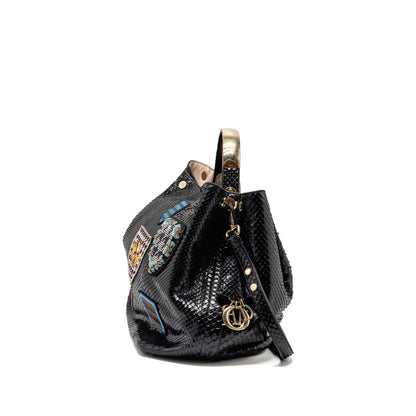 Dior Diorific tote Purse Python leather black Rovelle Bags
