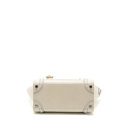 Celine Micro Luggage Purse Calfskin White