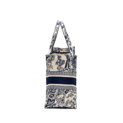 Dior Medium Book tote Blue Toile De Jouy Embroidery Canvas Rovelle Bags