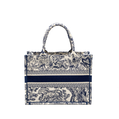 Dior Medium Book tote Blue Toile De Jouy Embroidery Canvas Rovelle Bags