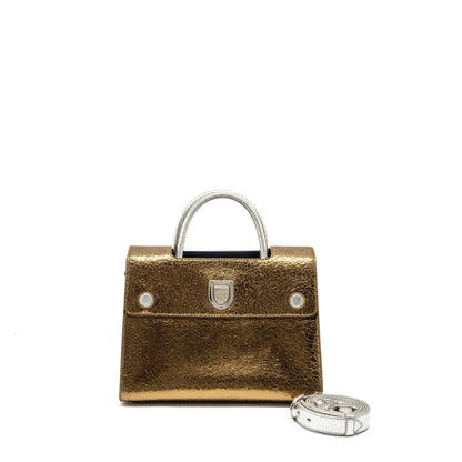 Dior Top Hanbdle tote Purse multicolour metallic bronze / silver Rovelle Bags