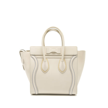 Celine Micro Luggage Purse Calfskin White