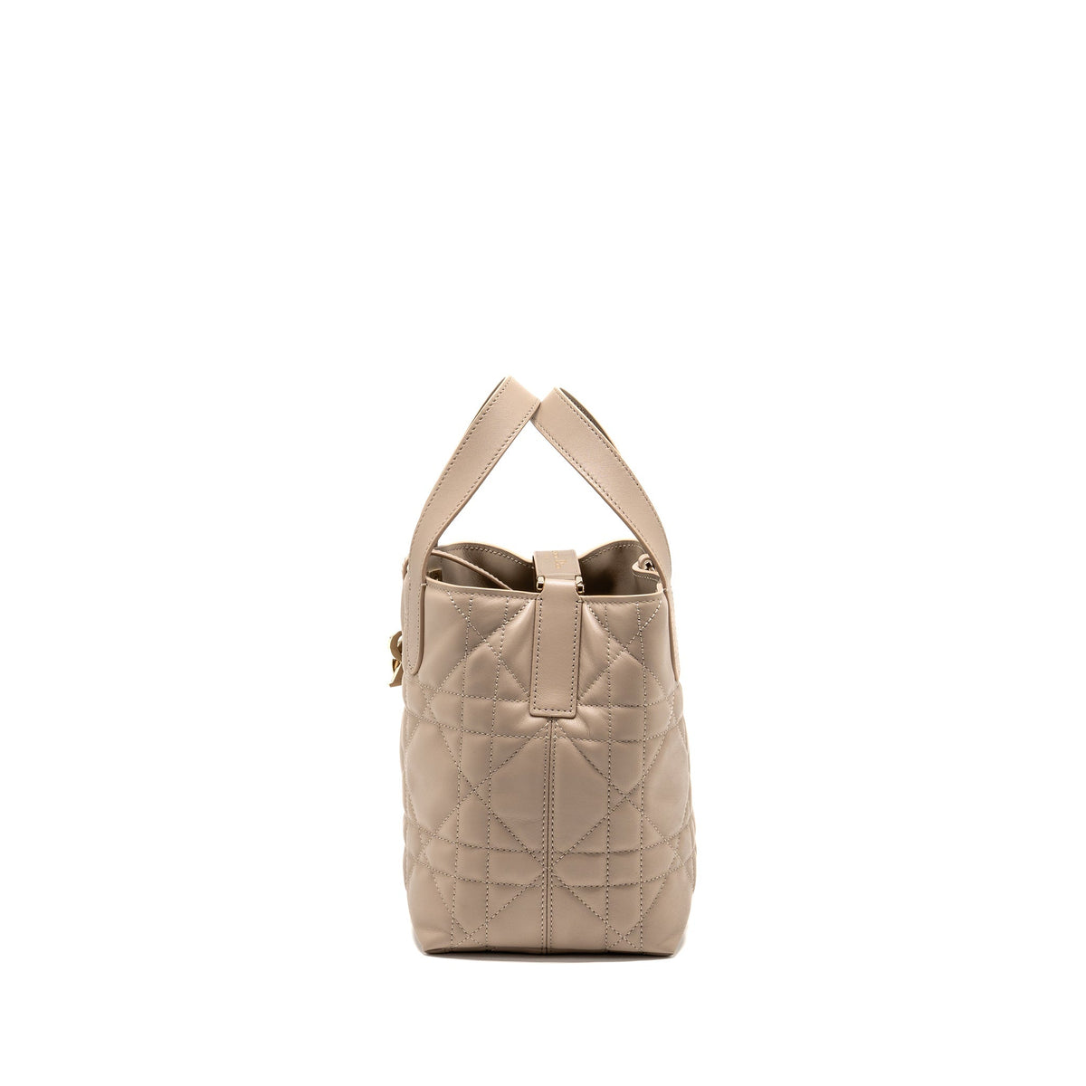Dior Small Toujours Tote Purse Macrocannage Calfskin Powder Beige Rovelle Bags