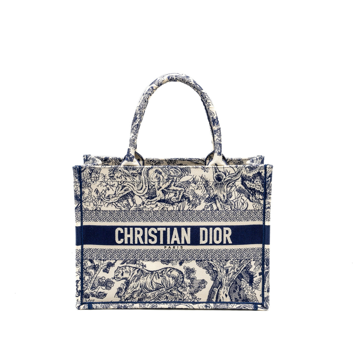 Dior Medium Book tote Blue Toile De Jouy Embroidery Canvas Rovelle Bags