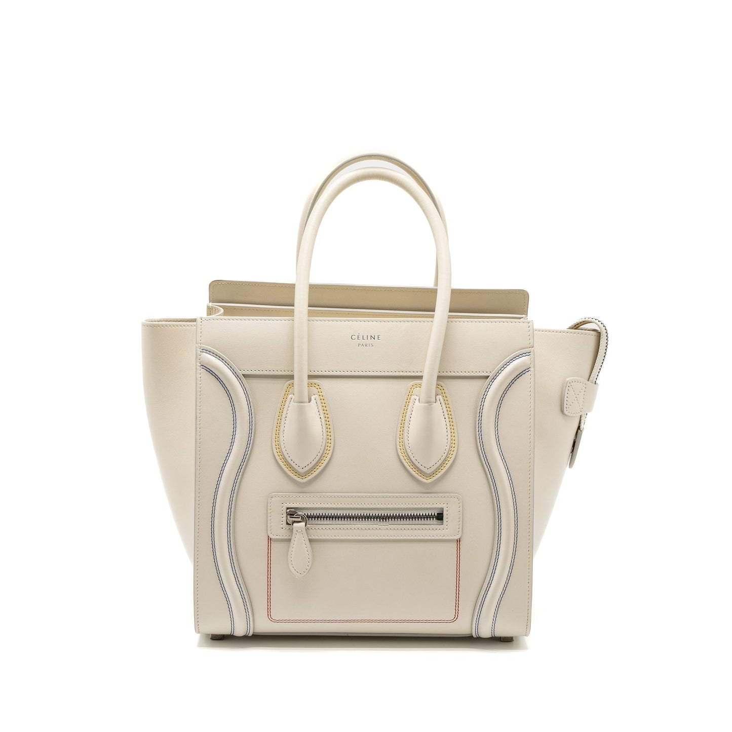 Celine Micro Luggage Purse Calfskin White