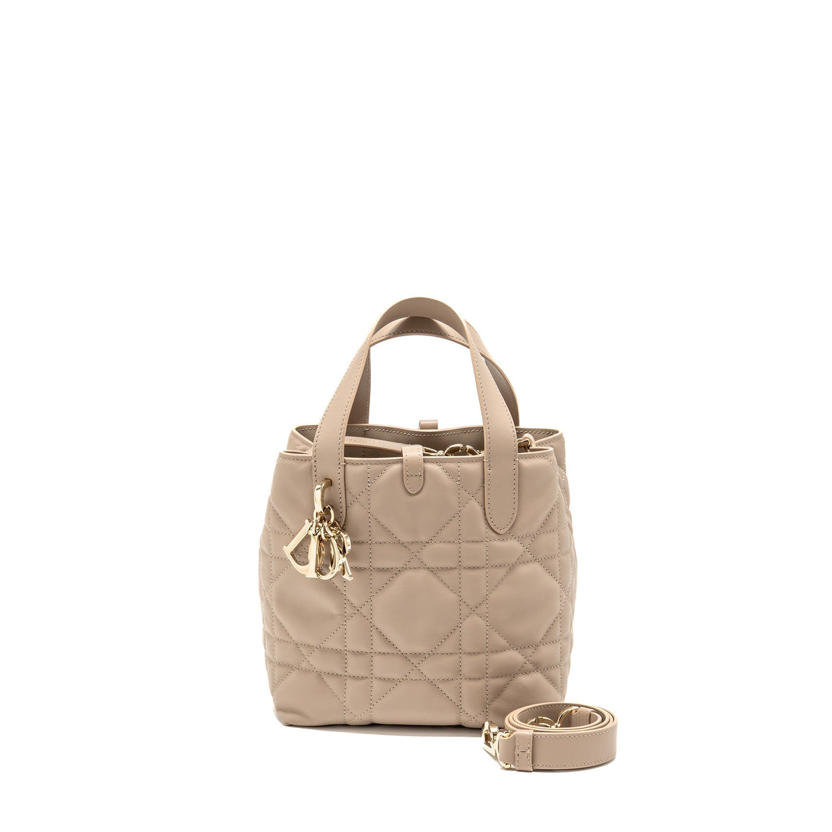 Dior Small Toujours Tote Purse Macrocannage Calfskin Powder Beige Rovelle Bags