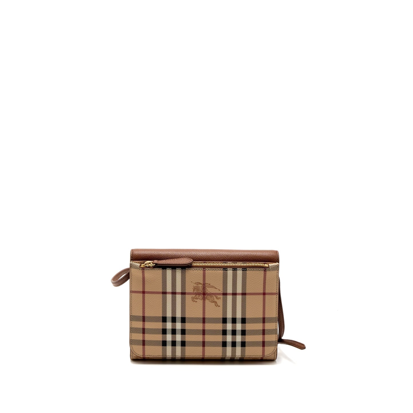Burberry Flap Messenger Calfskin Brown Crossbody Bag