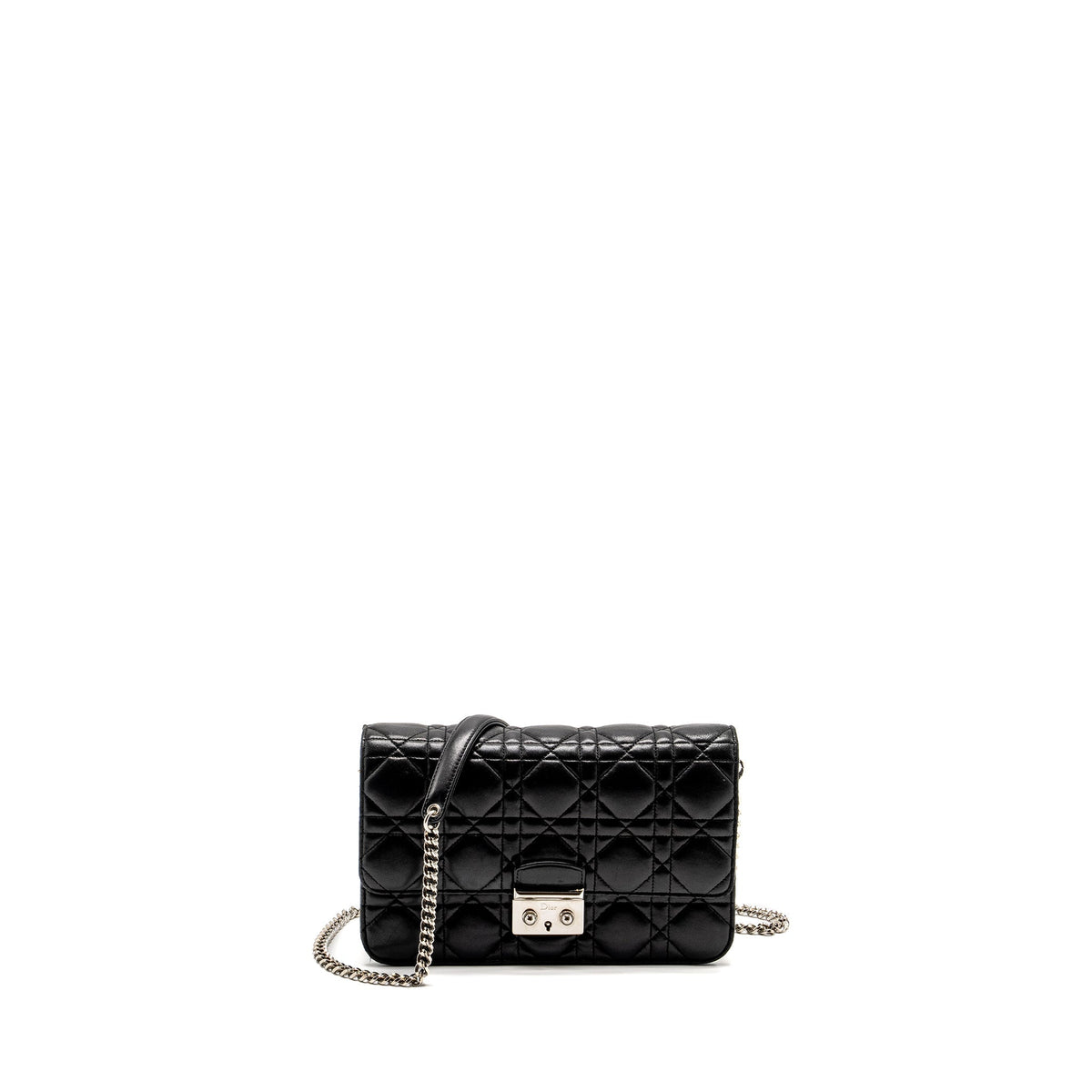 Dior Miss Dior Promenade Pouch Purse Lambskin Black Rovelle Bags