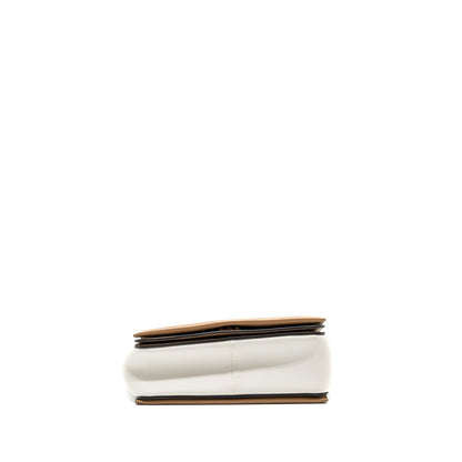 Celine Frame Purse Calfskin White/Brown