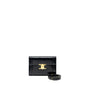 Celine triomphe flap wallet with strap calfskin black