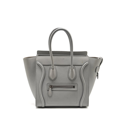 Celine Micro Luggage Purse Calfskin Light Grey