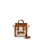 Celine Nano Luggage Purse Canvas/Leather Tan/White