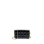 Dior Lady Dior Pouch Wallet on Chain Patent Black Rovelle Bags