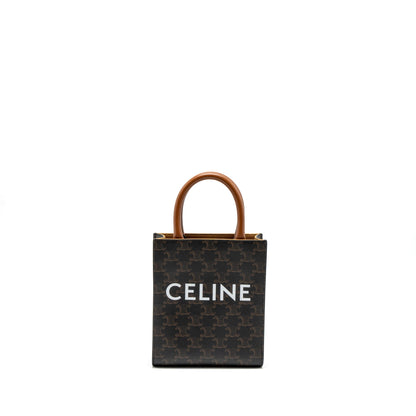 Celine Mini Vertical Cabas Triomphe Canvas Brown