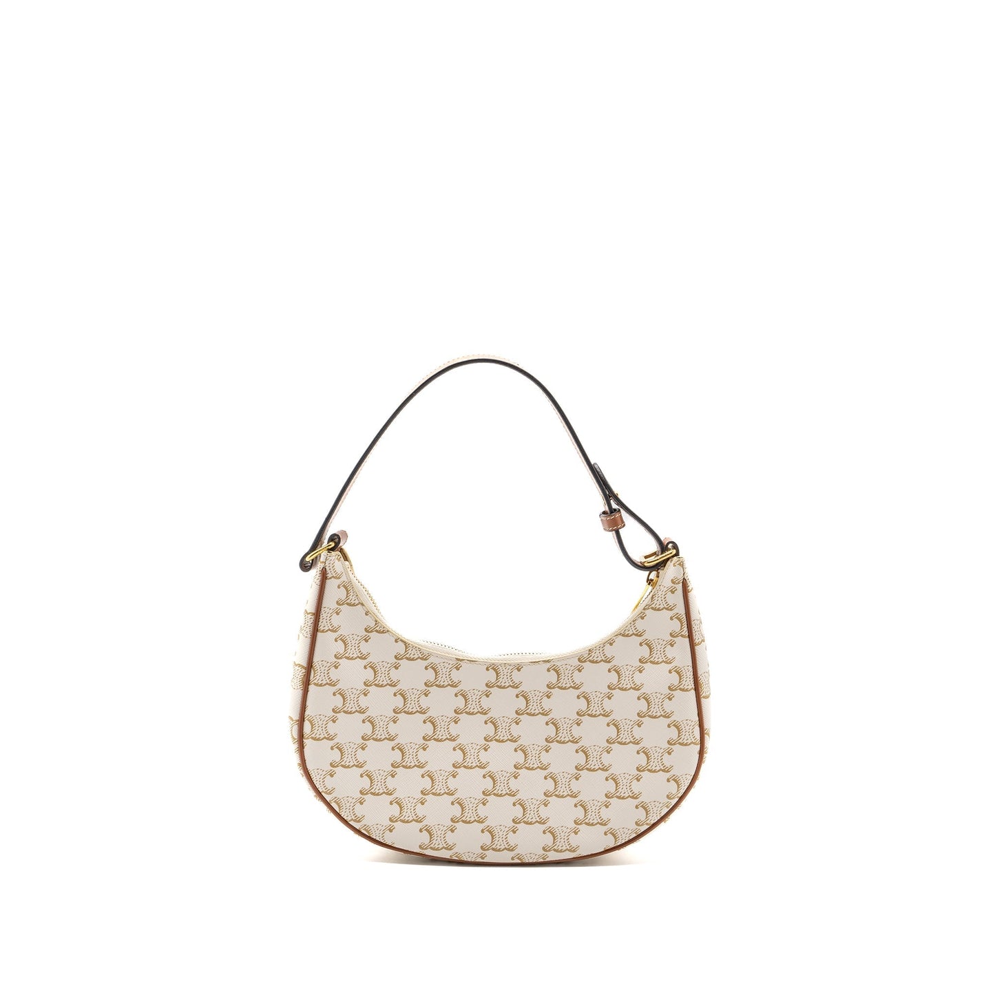Celine Ava Purse Triomphe Canvas/Calfskin White