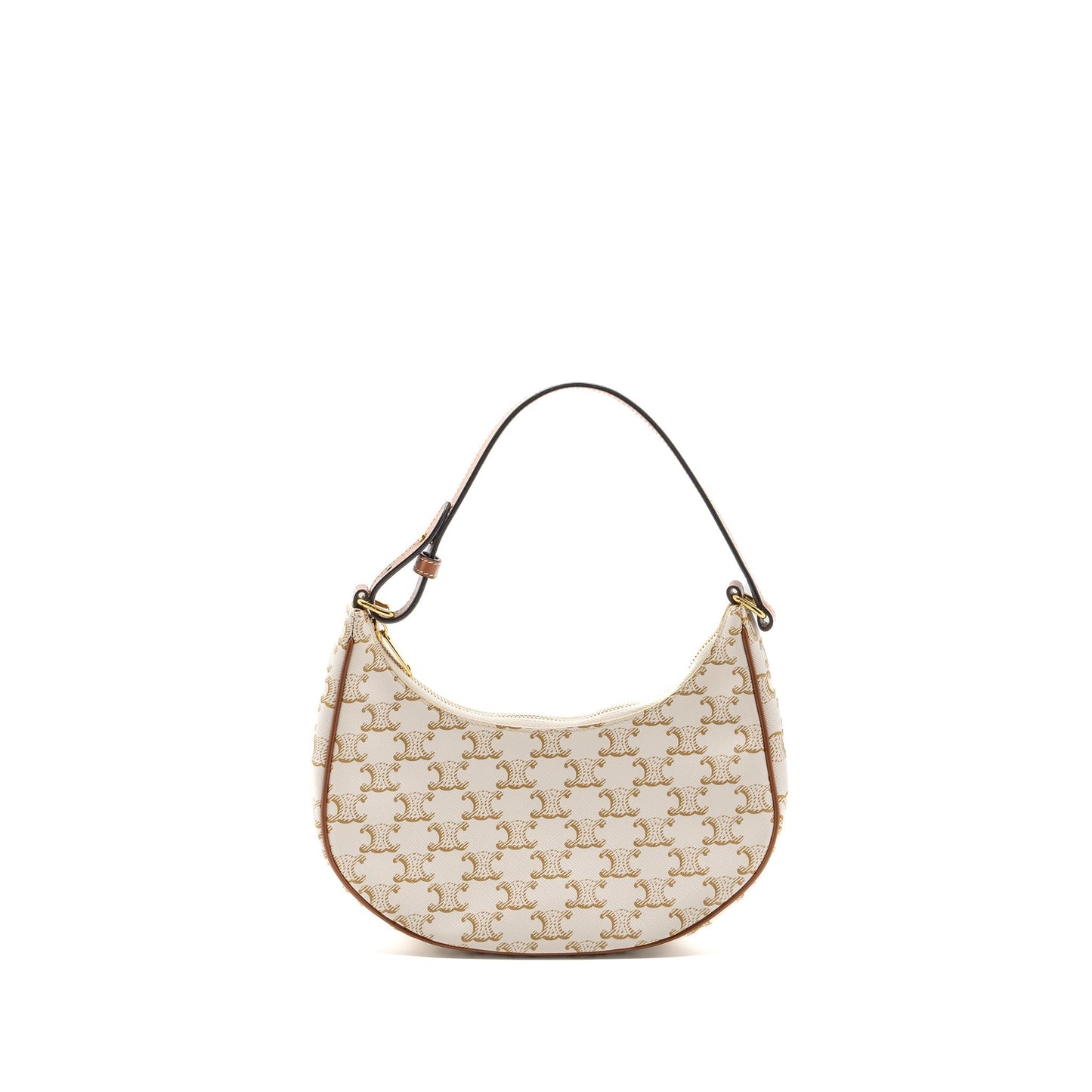 Celine Ava Purse Triomphe Canvas/Calfskin White