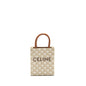 Celine Mini Vertical Cabas Triomphe Canvas/Calfskin White