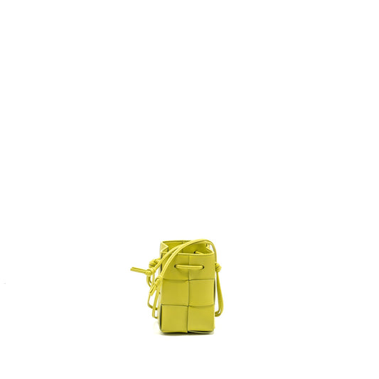 Bottega Veneta Mini Cassette Bucket Purse Lambskin Yellow