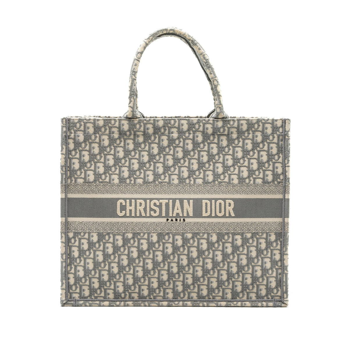 Dior Large Book Tote Dior Oblique Embroidery Ecru/Grey Rovelle Bags