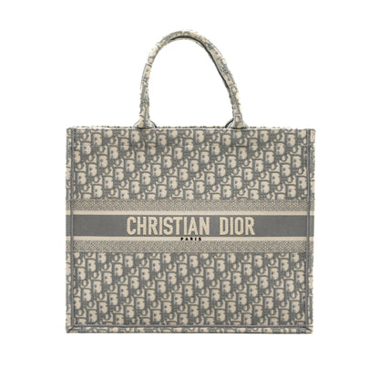 Dior Large Book Tote Dior Oblique Embroidery Ecru/Grey Rovelle Bags