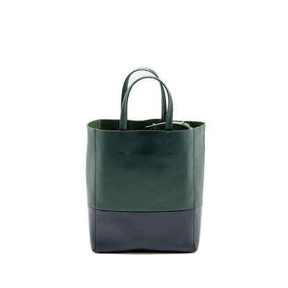 Luxury CELINE vertical cabas calfskin green / navy