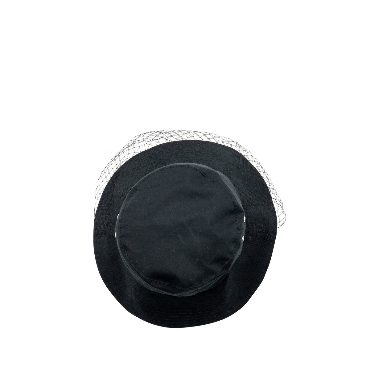 Dior size 57 Teddy-D Brim Bucket Hat With Veil Black/Blue Oblique Rovelle Bags