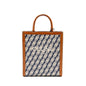 Luxury CELINE Vertical Cabas Tote in Triomphe Denim /Leather Navy/Tan