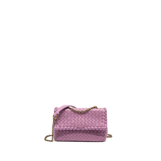 Bottega Veneta Olympia Purse Leather Light Purple