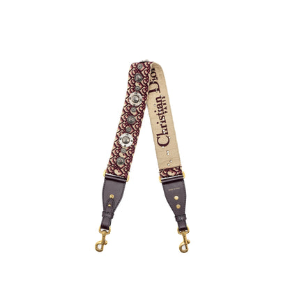 Dior Shoulder strap oblique canvas / calfskin red Rovelle Bags