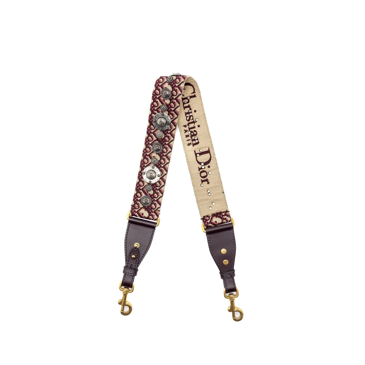 Dior Shoulder strap oblique canvas / calfskin red Rovelle Bags