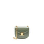 Celine Besace Clea Triomphe Chain Purse Shiny Calfskin Green