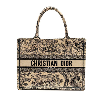 Dior Medium Dior Book Tote Toile de Jouy Reverse Embroidery Canvas Beige Rovelle Bags