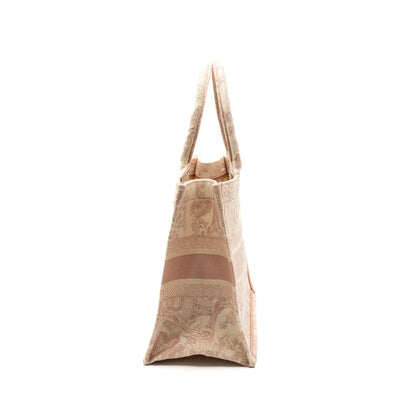 Dior Medium Book Tote Purse Pink Toile de Jouy Embroidery Rovelle Bags