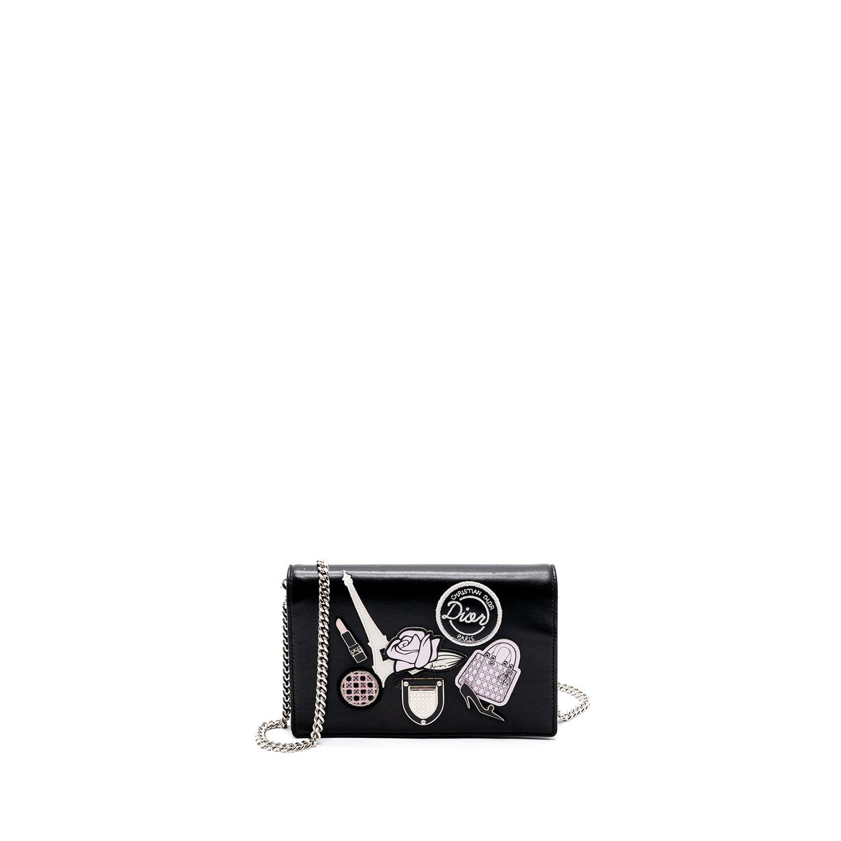 Dior Diorama wallet on chain limited print lambskin black Rovelle Bags