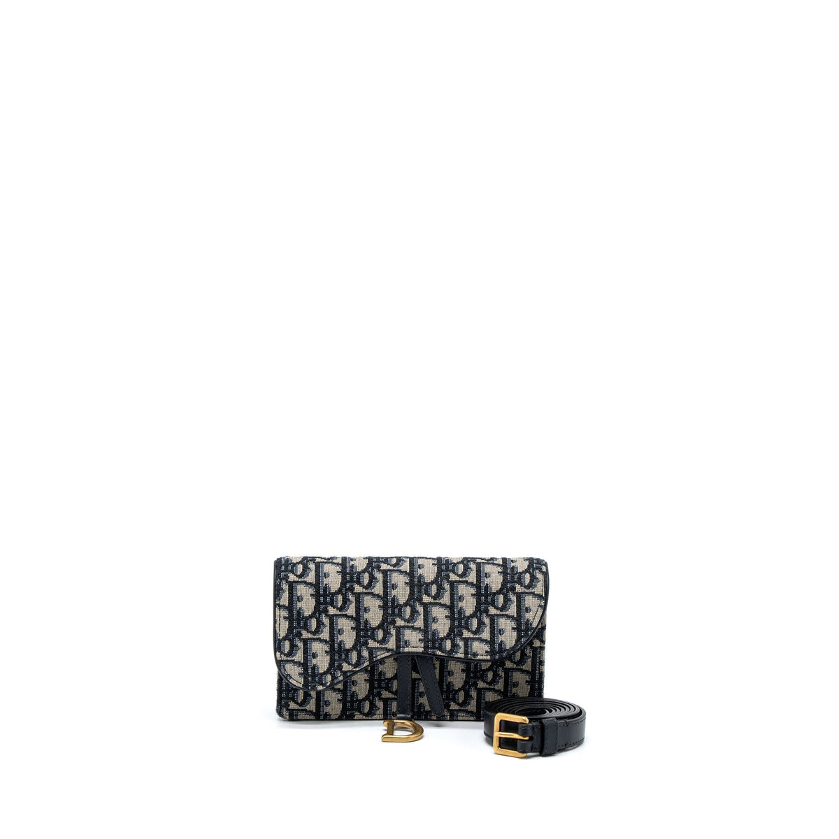 Dior Saddle Belt Pouch Blue Oblique Jacquard Canvas Rovelle Bags