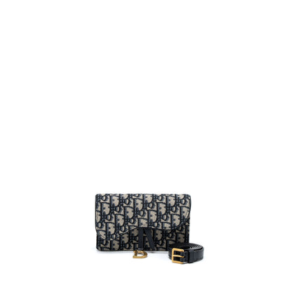 Dior Saddle Belt Pouch Blue Oblique Jacquard Canvas Rovelle Bags