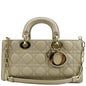CHRISTIAN DIOR Lady D-Joy Medium Cannage Lambskin Chain Shoulder Bag Sand Rovelle Bags