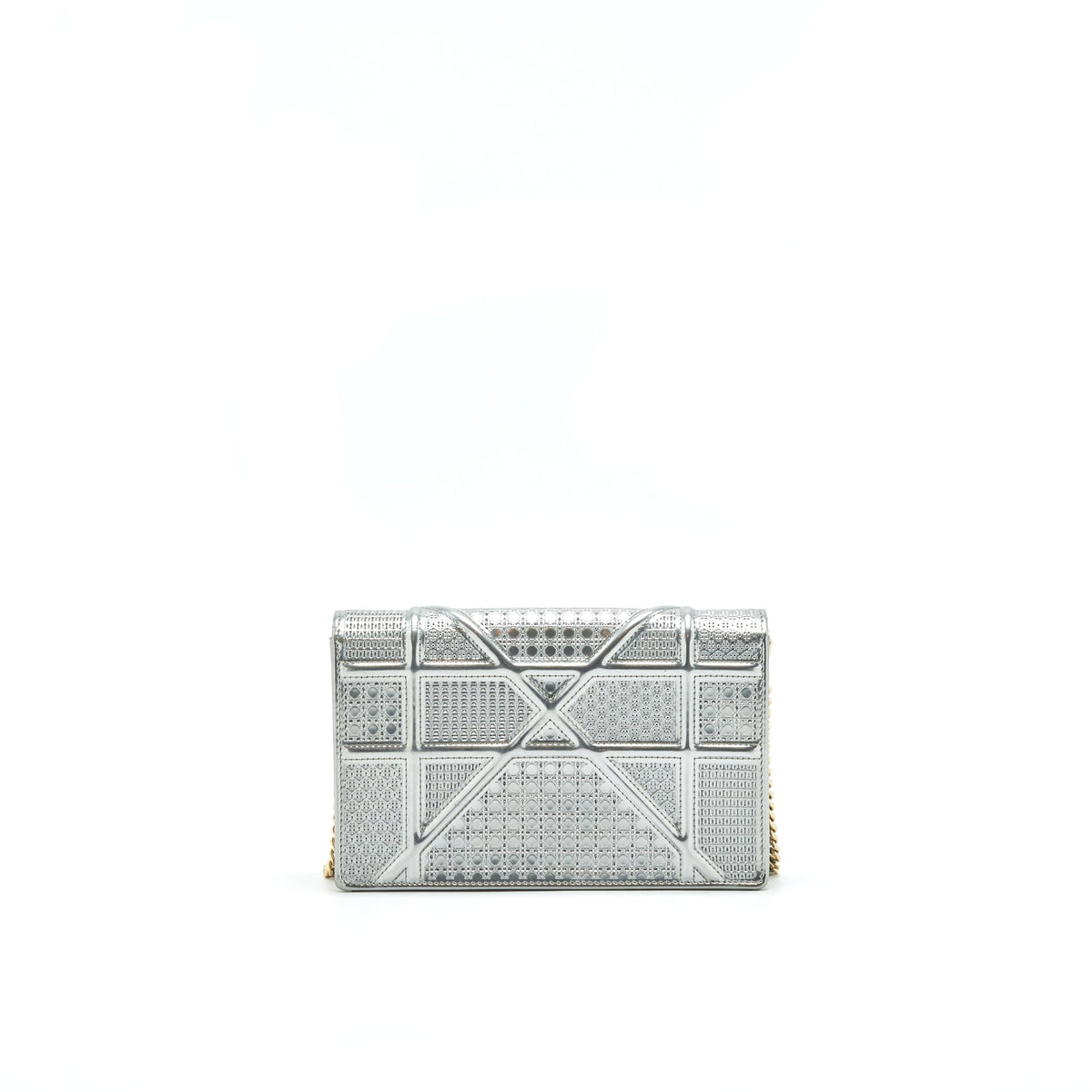 Dior Diorama Wallet on Chain Metallic Silver Rovelle Bags