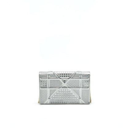 Dior Diorama Wallet on Chain Metallic Silver Rovelle Bags