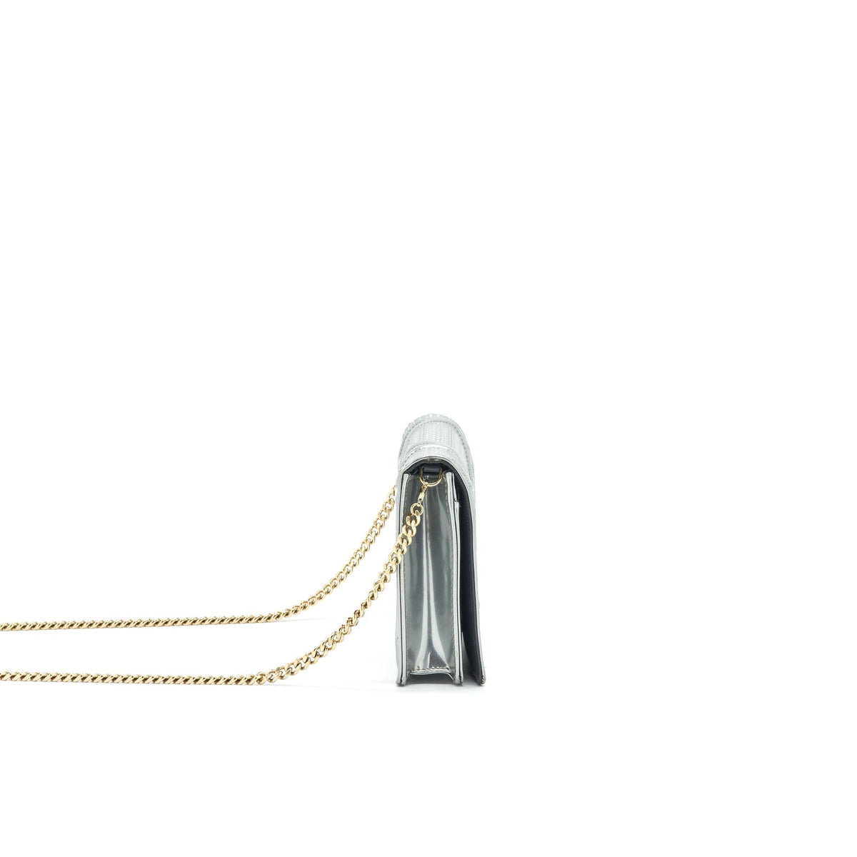 Dior Diorama Wallet on Chain Metallic Silver Rovelle Bags