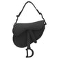 CHRISTIAN DIOR Saddle Calfskin Leather Satchel Bag Black Rovelle Bags