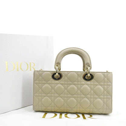 CHRISTIAN DIOR Lady D-Joy Medium Cannage Lambskin Chain Shoulder Bag Sand Rovelle Bags