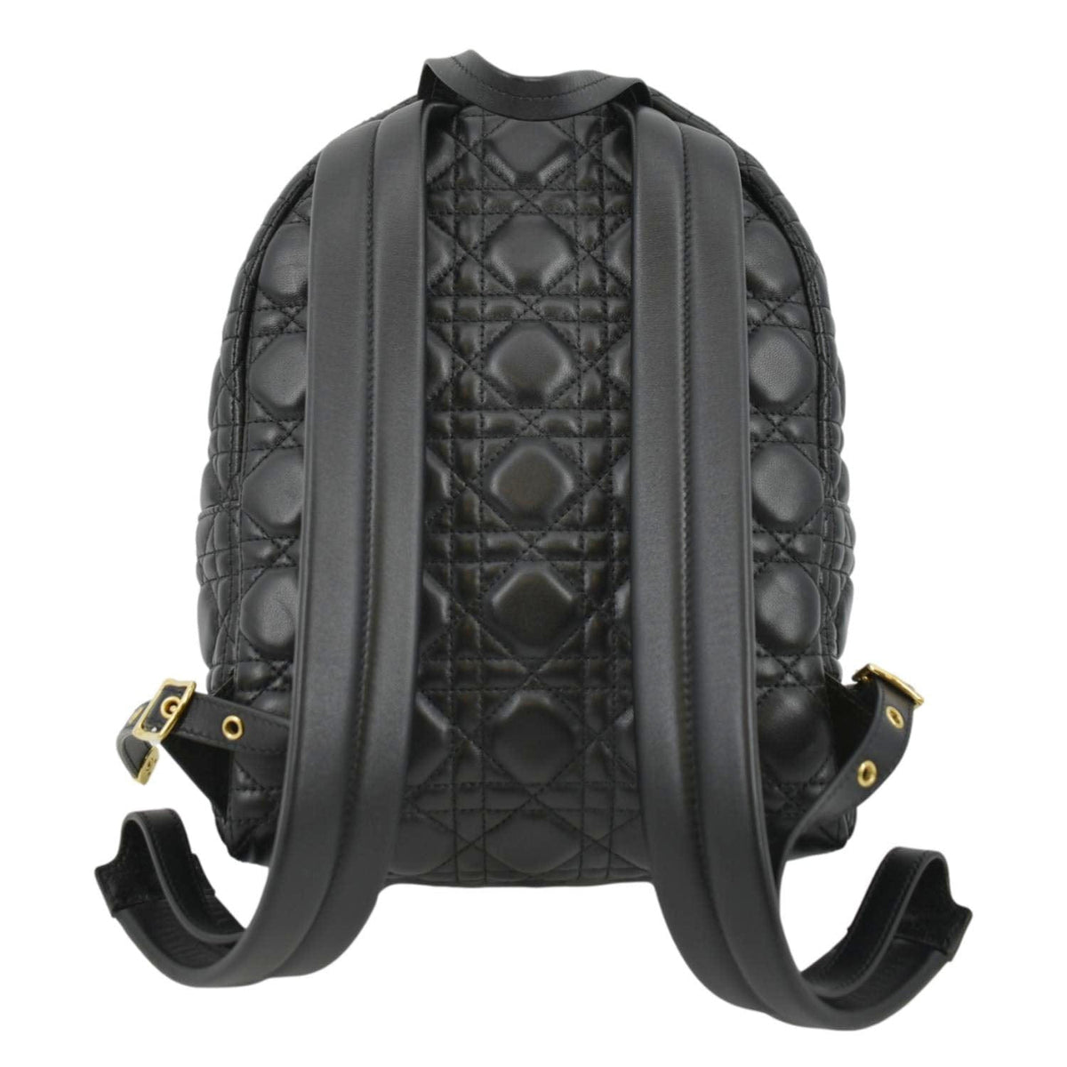 CHRISTIAN DIOR Cannage Quilted Leather Backpack Black Rovelle Bags
