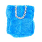 Bottega Veneta Fur Purse with Chain Shearling/Lambskin Blue