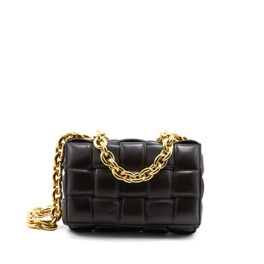 Bottega Veneta Chain Cassette Purse Dark Brown
