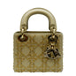 CHRISTIAN DIOR Mini Lady Dior Lambskin Leather Shoulder Bag Platinum Metallic Rovelle Bags