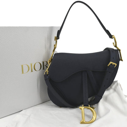 CHRISTIAN DIOR Saddle Grained Calfskin Leather Shoulder Bag Royal Blue Rovelle Bags