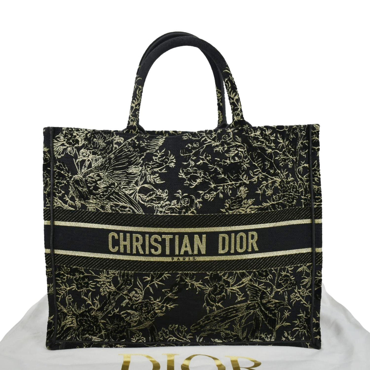 CHRISTIAN DIOR Large Book Oblique Embroidered Canvas Tote Bag Multicolor Rovelle Bags