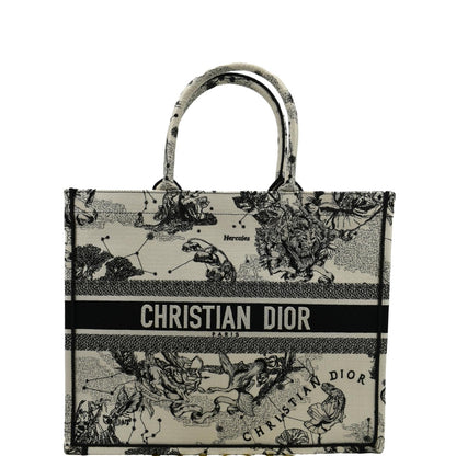 CHRISTIAN DIOR Book Zodiac Embroidery Canvas Tote Bag Latte Rovelle Bags