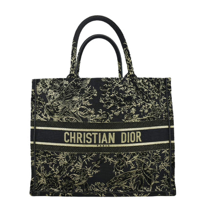 CHRISTIAN DIOR Large Book Oblique Embroidered Canvas Tote Bag Multicolor Rovelle Bags